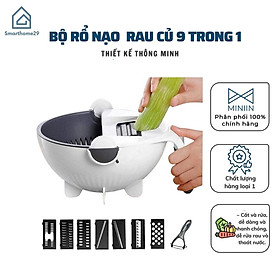 Bộ Nạo Rau Củ Đa Năng Kèm Rổ Đựng và Chậu 9 in 1, Bào Củ Quả Tiện Lợi Kiểu Dáng Sang Trọng - hàng loại 1 - Chính Hãng MINIIN