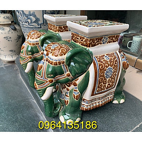 Mua Đôn Voi khắc hoa văn men xanh đồng gốm sứ Bát Tràng