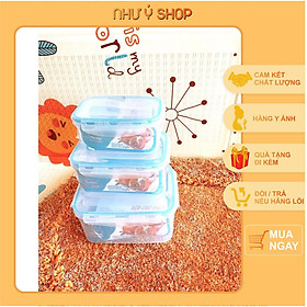 Bộ 3 HỘP VUÔNG 6537 NHỰA ĐỰNG THỰC PHẨM VIỆT NHẬT