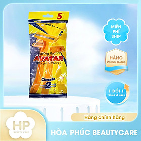 Dao Cạo Râu Avatar 2 Lưỡi Tay Cầm Bằng Nhựa, Lưỡi Thép Không Gỉ (5 Cây/ Bịch)