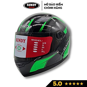 Mũ bảo hiểm Fullface SUNDY Helmets HP04K chính hãng, kiểu dáng mạnh mẽ, thể thao nam tính