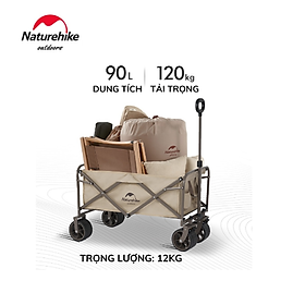 Xe kéo dã ngoại gấp gọn 90L phiên bản bánh to NatureHike NH19PJ001