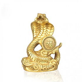 Mua Tượng linh vật con rắn chầu chữ phúc bằng đồng thau cỡ trung phong thủy Tâm Thành Phát