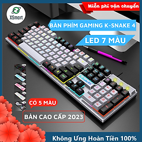 Mua Bàn Phím Giả Cơ Máy Tính Gaming LED 7 Màu K-Snak4 Bàn Phím Fullsize 104 Phím  Có Dây  Có Đèn Led RGB Cực Đẹp  Gõ Êm-Hàng Chính Hãng