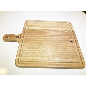 Mua Thớt gỗ vuông có tay cầm và rãnh  khắc chữ thực phẩm chín