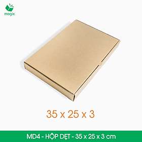 MD4 - 35x25x3 cm - 50 Thùng hộp carton trơn đóng hàng