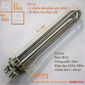 Mua Điện Trở Cục Ren Φ36 mm Φ48 mm Φ59 mm Inox 304 Đun Nước  Đun Dầu  Nồi phở đun riệu 220v 380v
