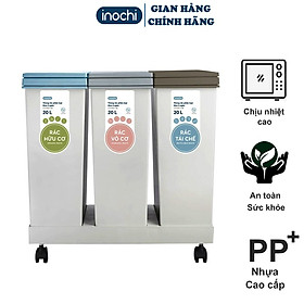 Mua Thùng rác thông minh HIRO INOCHI 3 Ngăn bấm nút tự động mở nắp phân loại rác cho phòng khách  phòng ngủ vệ sinh RAPL.003