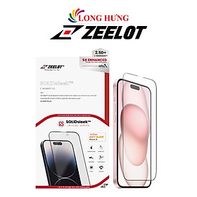 Dán màn hình cường lực Full viền chống vân tay Zeelot dành cho iPhone 15 Pro Max/15 Pro/15 Plus/15/14/13/12/11 - Hàng chính hãng