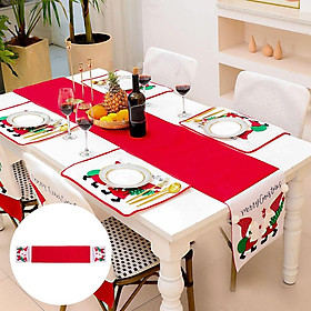 Table Runner Christmas Decor Embroidery Tablecloth Dining Table Placemat