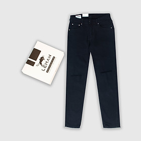 Quần Jean nam Leman màu đen rách gối JD20 - Slim Form - 32 - Đen Rách Gối