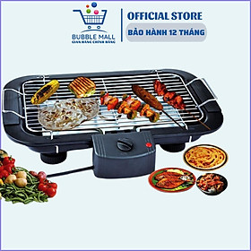 Bếp nướng điện không khói BBQ Electric Barbecue Grill 2000W có khay đựng dầu mỡ tháo lắp dễ dàng, an toàn, tiện lợi