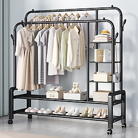 Mua Giá Treo Quần Áo Thép Carbon Kèm Các Khung Đựng Đồ Có Bánh Xe Di Chuyển Thuận Tiện