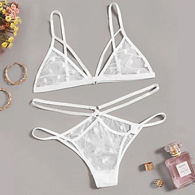 Set đổ lót lưới chấm bi màu trắng free size dưới 55kg