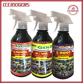 3 Chai xịt Chế phẩm sinh học Nano GOLD dùng cho 3 giai đoạn hoa lan kích mầm, thân, rễ khỏe mạnh, hoa nở sớm