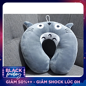 Gối ngủ trưa văn phòng chữ u - totoro xám