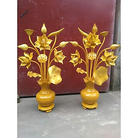 Mua Bình hoa sen gỗ mít trang trí phòng khách