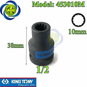 Mua Tuýp 10mm 1/2 Kingtony 453010M loại ngắn 12 cạnh màu đen
