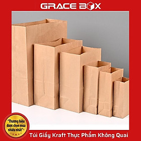 Mua Xấp 50 Túi Giấy Kraft Thực Phẩm Không Quai (Hàng Nhập) Loại Không Thấm Dầu