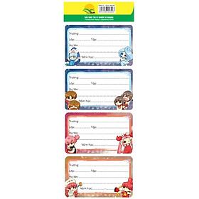 Bộ 4 Nhãn Học Sinh 4 Ô - Lớp Học Mật Ngữ (6 Tờ/Xấp) - Mẫu 1