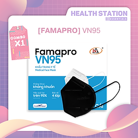 FAMAPRO VN95 - 10 CÁI HỘP Khẩu trang y tế 4 lớp kháng khuẩn, lọc bụi đạt