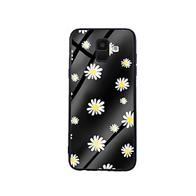 Ốp Lưng Kính Cường Lực cho điện thoại Samsung Galaxy A6 - Cúc Họa Mi 01 - Hàng Chính Hãng