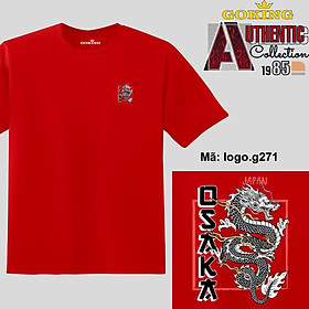 OSAKA, mã logo.g271. Áo thun nam nữ in logo đẹp, form unisex. Áo phông GOKING hàng hiệu, quà tặng cao cấp cho gia đình, cặp đôi, lớp nhóm, doanh nghiệp