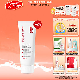 Sữa rửa mặt Sắc Ngọc Khang 100g giúp loại bỏ bụi bẩn và bã nhờn dư thừa, cung cấp các dưỡng chất cho da, giúp da trắng sáng, mịn màng