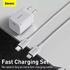 Bộ Sạc Baseus Super Si pro 20W USB C Cho iPhone 12, 13, 14, 15 - Hàng Chính Hãng