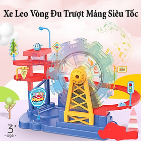 Đồ Chơi Xe Leo Trượt Máng Siêu Tốc Có Đèn Led Và Nhạc