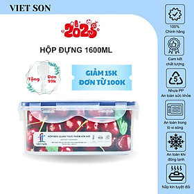 Hộp Đựng Thực Phẩm VIETSON 1600ml Nắp Khóa 4 Cạnh Kín Hơi