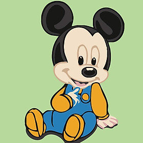 Mua Tranh tô màu theo số Tranh sơn dầu số hoá hình chuột mickey size 20*20 kèm khung - 2