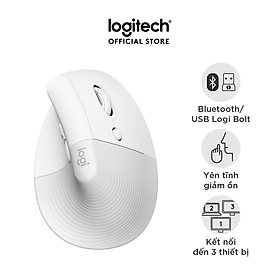 Chuột công thái học không dây Logitech Lift Vertical - Bluetooth|USB Logi Bolt, Silent giảm ồn, 4 nút tùy chỉnh, tương thích với Windows/macOS/iPad/PC - Hàng chính hãng