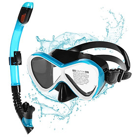 Kính Bơi Chuyên Nghiệp chống sương với ống thở khô dành cho Trẻ Em-Màu xanh dương