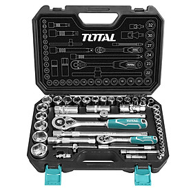 Mua Bộ 44 cái socket 1/4  + 1/2  và cần 2 chiều Total THT421441
