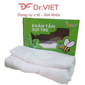 Khăn tắm sợi tre Bee Kids BeeVN Chính hãng - Hộp 2 chiếc - Khăn mềm mịn