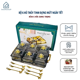 Mua Khay Đựng Mứt Tết 6 Hũ Thủy Tinh Sang Trọng Cao Cấp  Hũ Đựng Bánh Kẹo  Các Loại Hạt - Thố Thủy Tinh Đựng Bánh Kẹo- HÀNG CHÍNH HÃNG MINIIN
