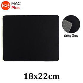 Tấm Lót Chuột Nhỏ Trơn Đen May Bo Viền Dày Dặn Đế Cao Su Chống Trượt