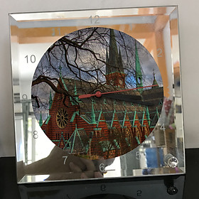 Mua Đồng hồ thủy tinh vuông 20x20 in hình Church - nhà thờ (101) . Đồng hồ thủy tinh để bàn trang trí đẹp chủ đề tôn giáo