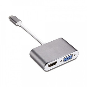 Cáp Chuyển Tín Hiệu Tích Hợp Type-C Sang Vga Và Hdmi (dài 15cm) - Hàng Khập Khẩu