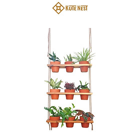 Mua  Kute Nest  Kệ gỗ treo 3 tầng 9 chậu gốm