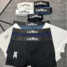 Combo 4 Quần Lót Nam thun lạnh Đùi Nam Life Work BOXER nam co dãn 4 chiều (Che Tên) - HPXS1