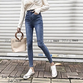 Quần Jeans Xanh Trơn Nhạt Rách Gối Size ĐẠI - Lưng Cao