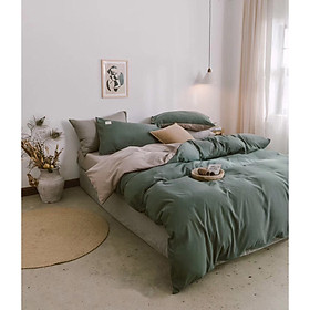 Bộ 4 món chăn ga gối cotton Tici cao cấp TC45 hàng đẹp (set gồm 1 ga, 1 chăn có khóa lồng được ruột, 2 vỏ gối)