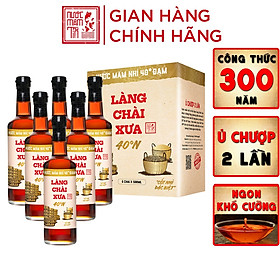 Đặc sản phan thiết - thùng 6 chai nước mắm nhỉ 40 độ đạm làng chài xưa chai thủy tinh 500ml ủ chượp 2 lần không chất bảo quản