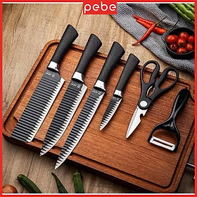 Mua Bộ dao tỉa sóng 6 món Japan  dao thép không gỉ gợn sóng chống dính siêu bén