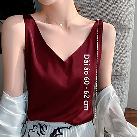 Áo Hai Dây Cổ Tim Mặc Trong Vest blazer kiểu nữ freesize (40-65kg) Vải Lụa Satin Mịn ,Thoáng Mát New  Design AO0003