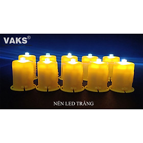 Mua 10 cái Nến điện tử - Nến LED - led chớp  không chớp cho lồng đèn trung thu  lễ hội... Trắng  vàng  đổi 7 màu - Dùng pin