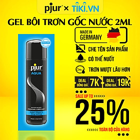 Gel bôi trơn gốc nước Pjur Aqua 2ml  không chứa chất béo, dầu hoặc nước hoa dưỡng ẩm bao vệ da