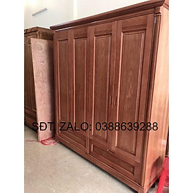 Tủ quần áo gỗ soan đào phòng ngủ 4 cánh giá thật